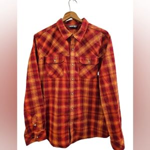 Stio Red and Yellow Plaid Casual Button Down Shirt